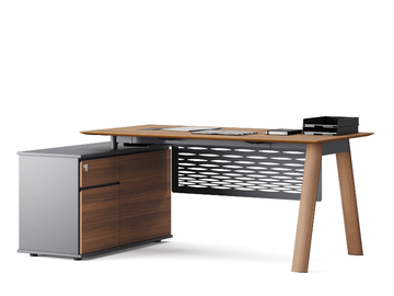 YOKA - Rectangular wooden executive desk with drawers by Ersa