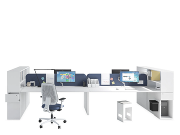 ASTERISCO APP - JOINT - Sectional multiple office desk with shelves by ESTEL GROUP