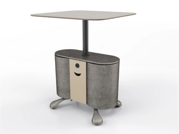 CADDY - Height-adjustable birch office desk with casters by ESTEL GROUP