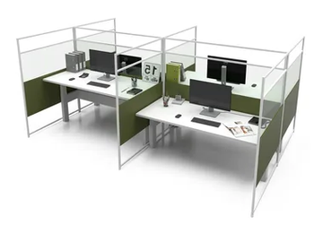 CARING EVO HP A - Glass and aluminium desktop partition by ESTEL GROUP