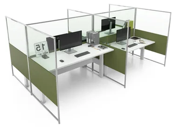 CARING EVO HP B - Glass and aluminium desktop partition by ESTEL GROUP