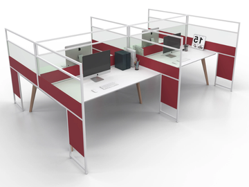 CARING P45 A - Glass and aluminium desktop partition by ESTEL GROUP
