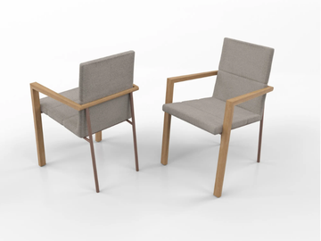 CASSIOPEA - Upholstered fabric chair with armrests by ESTEL GROUP