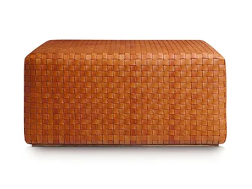 DAMA - Tanned leather pouf by ESTEL GROUP