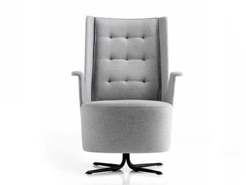EMBRASSE LOUNGE - With 4-spoke base tufted fabric easy chair by ESTEL GROUP