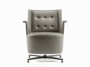 EMBRASSE LOUNGE - With 4-spoke base tufted leather easy chair by ESTEL GROUP