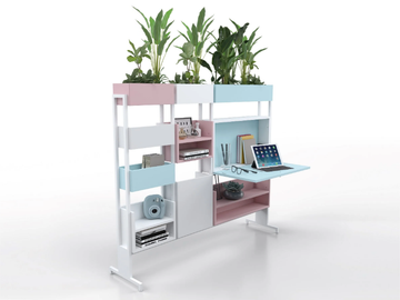 FIX VELA - Freestanding metal office screen with casters by ESTEL GROUP