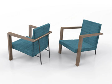 MIMOSA - Fabric armchair with armrests by ESTEL GROUP