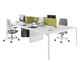 MORE - Multiple wooden office desk with sound absorbing screens by ESTEL GROUP