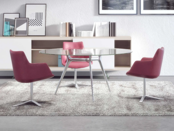 P016 - Round glass meeting table by ESTEL GROUP