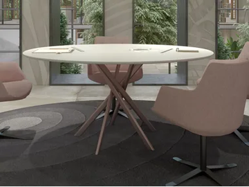 SANT'ANDREA - Round wooden meeting table by ESTEL GROUP