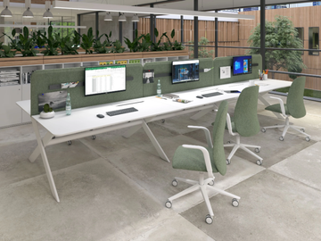 SANT'ANDREA - Sectional multiple office desk with sound absorbing screens by ESTEL GROUP