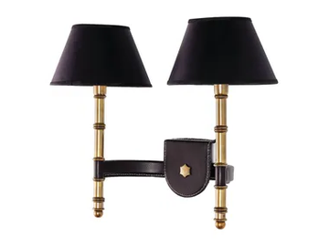 CLUSTER - LED brass and fabric wall lamp with fixed arm by Estro