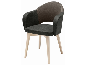 AGATHA 572 - Upholstered wooden easy chair with armrests by Et al.