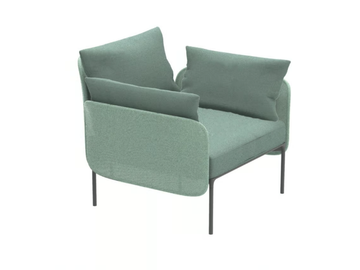 BLOOM 1202 - Fabric armchair with armrests by Et al.