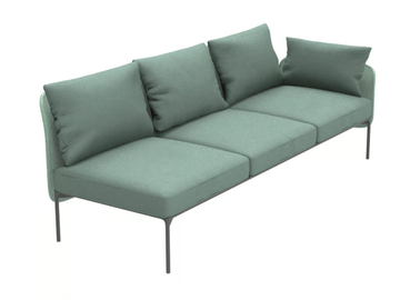 BLOOM 1217 DX/SX - 3 seater fabric sofa by Et al.