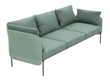 BLOOM 1221 DX/SX - 3 seater fabric sofa by Et al.