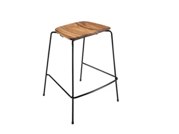 FLINT 549 - Iroko stool with footrest by Et al.