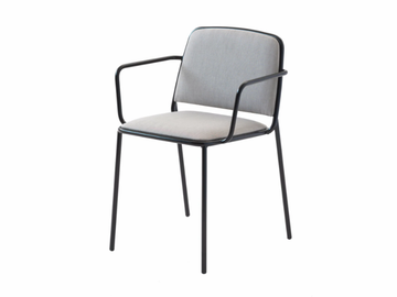 RING 671 - Upholstered fabric chair with armrests by Et al.