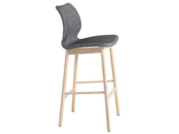 UNI 393M - High upholstered stool with back by Et al.