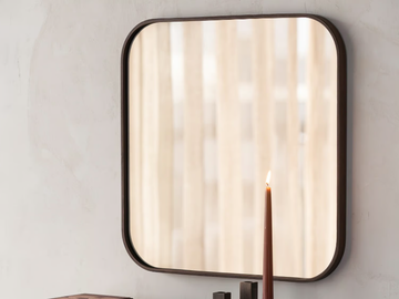 CAMBER - Square wall-mounted walnut mirror by Ethnicraft