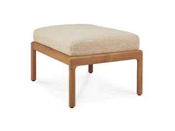 JACK - Rectangular fabric and teak garden footstool by Ethnicraft