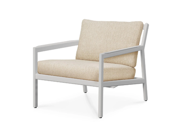 JACK - Upholstered powder coated aluminium garden armchair with armrests by Ethnicraft