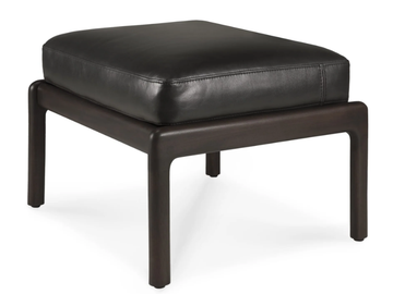 MAHOGANY JACK BROWN - Upholstered leather footstool by Ethnicraft