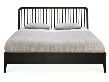 OAK BLACK SPINDLE - Oak bed by Ethnicraft