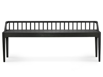OAK BLACK SPINDLE - Oak bench with back by Ethnicraft