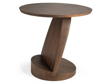 OBLIC - Round teak coffee table by Ethnicraft