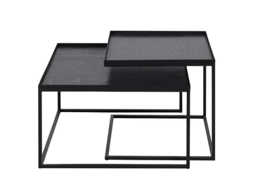 SQUARE TRAY COFFEE TABLE SET - Square metal coffee table by Ethnicraft