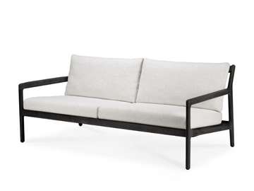 TEAK BLACK JACK - 2 seater upholstered teak garden sofa by Ethnicraft