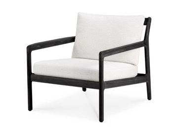 TEAK BLACK JACK - Upholstered teak garden armchair with armrests by Ethnicraft