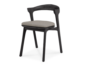 TEAK BOK BLACK - Open back teak chair with cushion by Ethnicraft