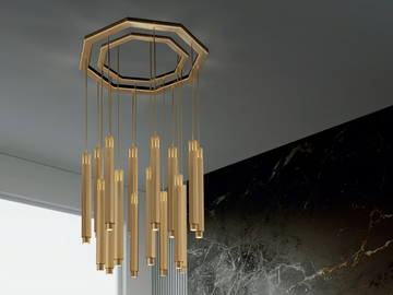 CASTEL - LED metal chandelier by Euroluce Lampadari