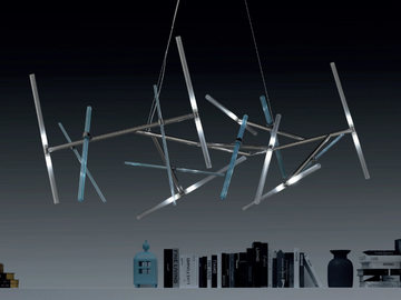 EFFECT - Murano glass and metal pendant lamp by Euroluce Lampadari