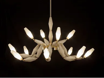 MOV L 8+4 - Glass chandelier by Euroluce Lampadari