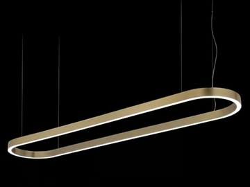 PROFILE OVAL - LED aluminium pendant lamp by Euroluce Lampadari