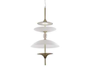 SAMA - LED glass and aluminium pendant lamp by Euroluce Lampadari