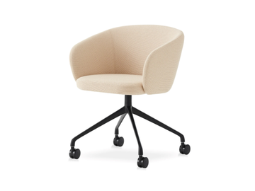 HUMA - With 4-spoke base fabric chair with castors by EXPORMIM