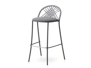 PETALE - High garden stool with back by EXPORMIM