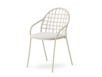 PETALE - Stackable stainless steel and rope garden chair with armrests by EXPORMIM