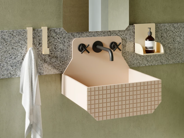 FRIEZE ONE HIGH - Wall-mounted Livingtec® washbasin by Ex.t