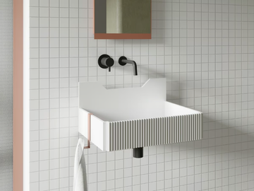 FRIEZE TWO LINED - Wall-mounted Livingtec® washbasin by Ex.t