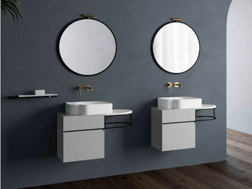 NOUVEAU - Wall-mounted single sectional vanity unit by Ex.t
