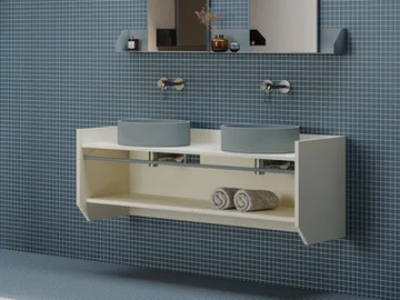 SWING - Double wall-mounted vanity unit with towel rail by Ex.t