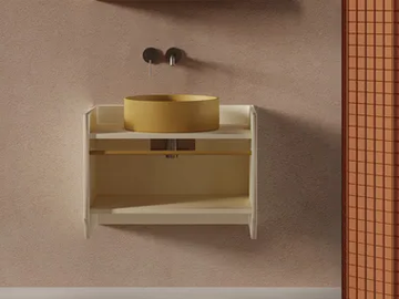 SWING - Single wall-mounted vanity unit with towel rail by Ex.t