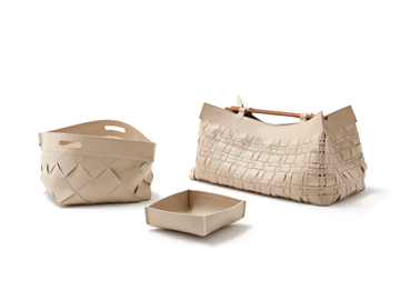 10TH BASKET - Tanned leather baskets sets by Exteta