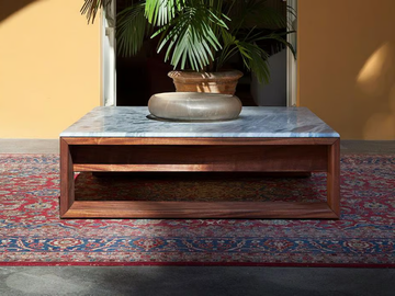 BELLAGIO - Square low Bardiglio marble coffee table by Exteta